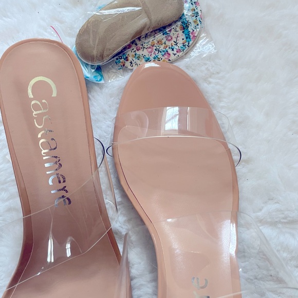 Castamere Womens Chunky Block Mid Heels Sandals Slip On Size 12 - Picture 9 of 11